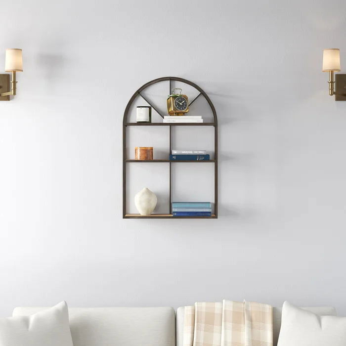 Metal And Solid Sheesham Wood 3-Tier Floating Shelf - Furnishiaa -  -